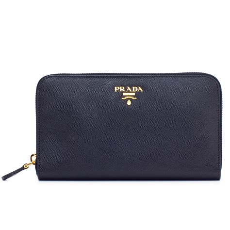 prada metallic saffiano zip wallet|prada zipper wallet.